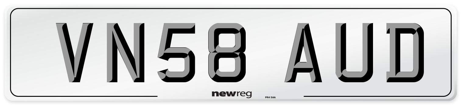 VN58 AUD Number Plate from New Reg